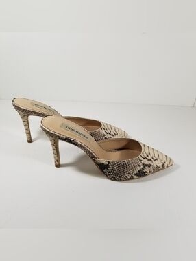 Steve Madden Elyse Mule Heels Women's 7.5M Snake Print Shoes Pointed Toe